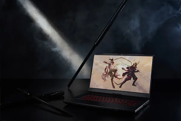 MSI x Tsuyoshi Nagano: Katana series featuring heroic oil painting aesthetics by the legendary Romance of the Three Kingdoms illustrator.