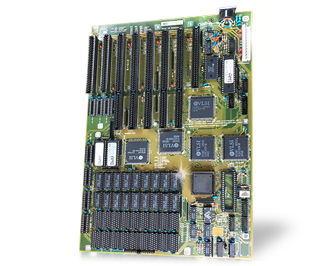 The world's first overclockable 286 motherboard developed by MSI in 1986