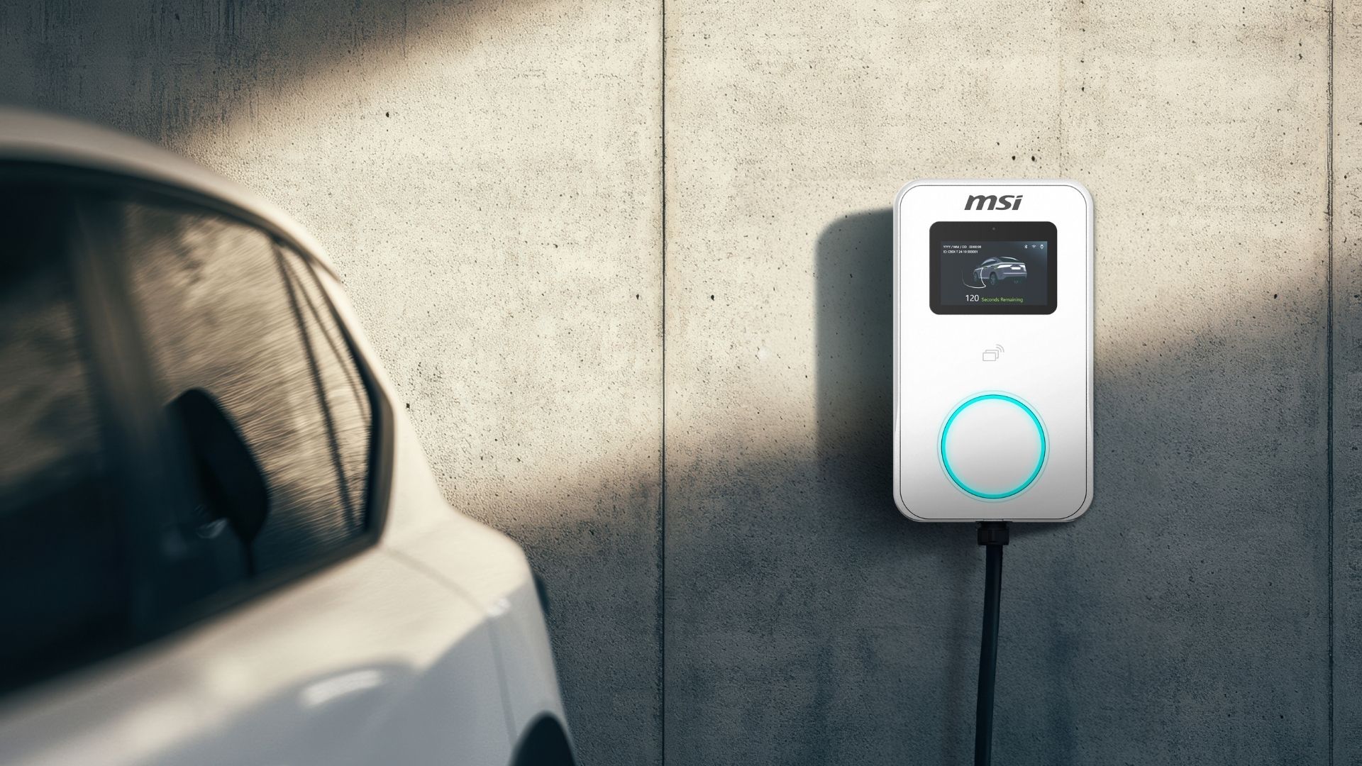 MSI Eco Serie Smart EV Charger mit aConnect App für sicheres Laden