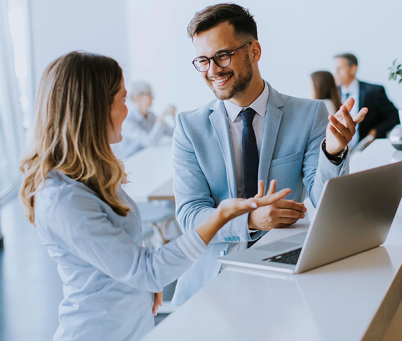 MSI reseller showing a potential customer an online store of EV chargers.