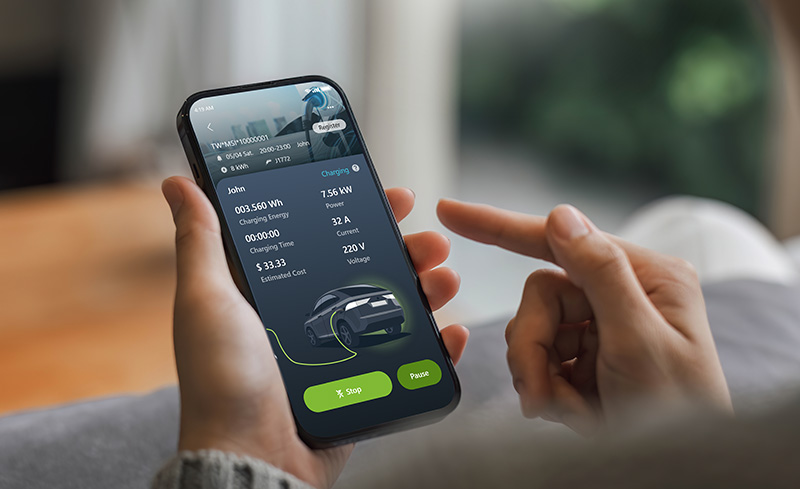 Real-time EV charging status and remote control in aConnect