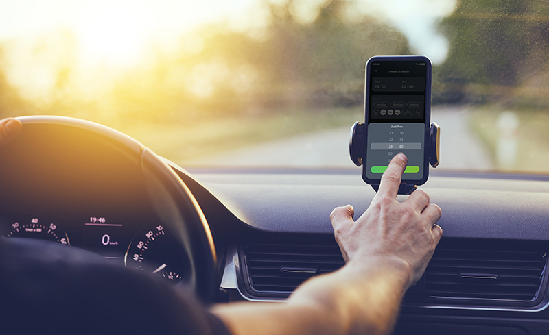 Scheduled Charging screen in aConnect