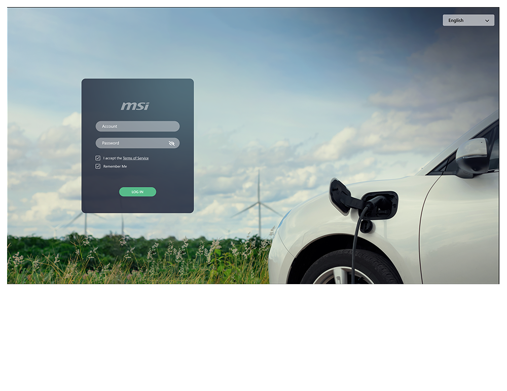eConnect live charger status, remote start/stop, and fault diagnostics screen