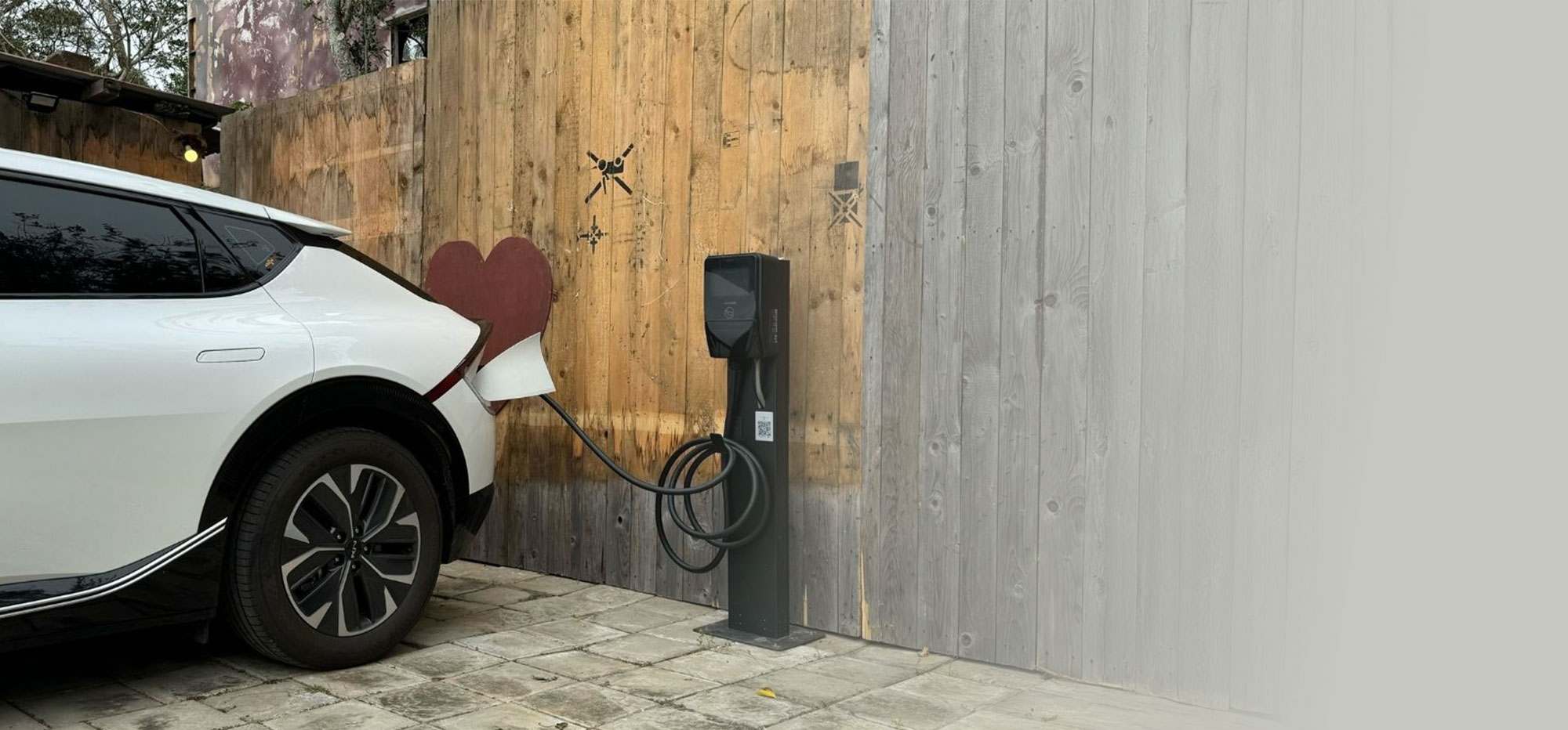 An MSI EV charging station where drivers can start charging via App, RFID, or QR code.