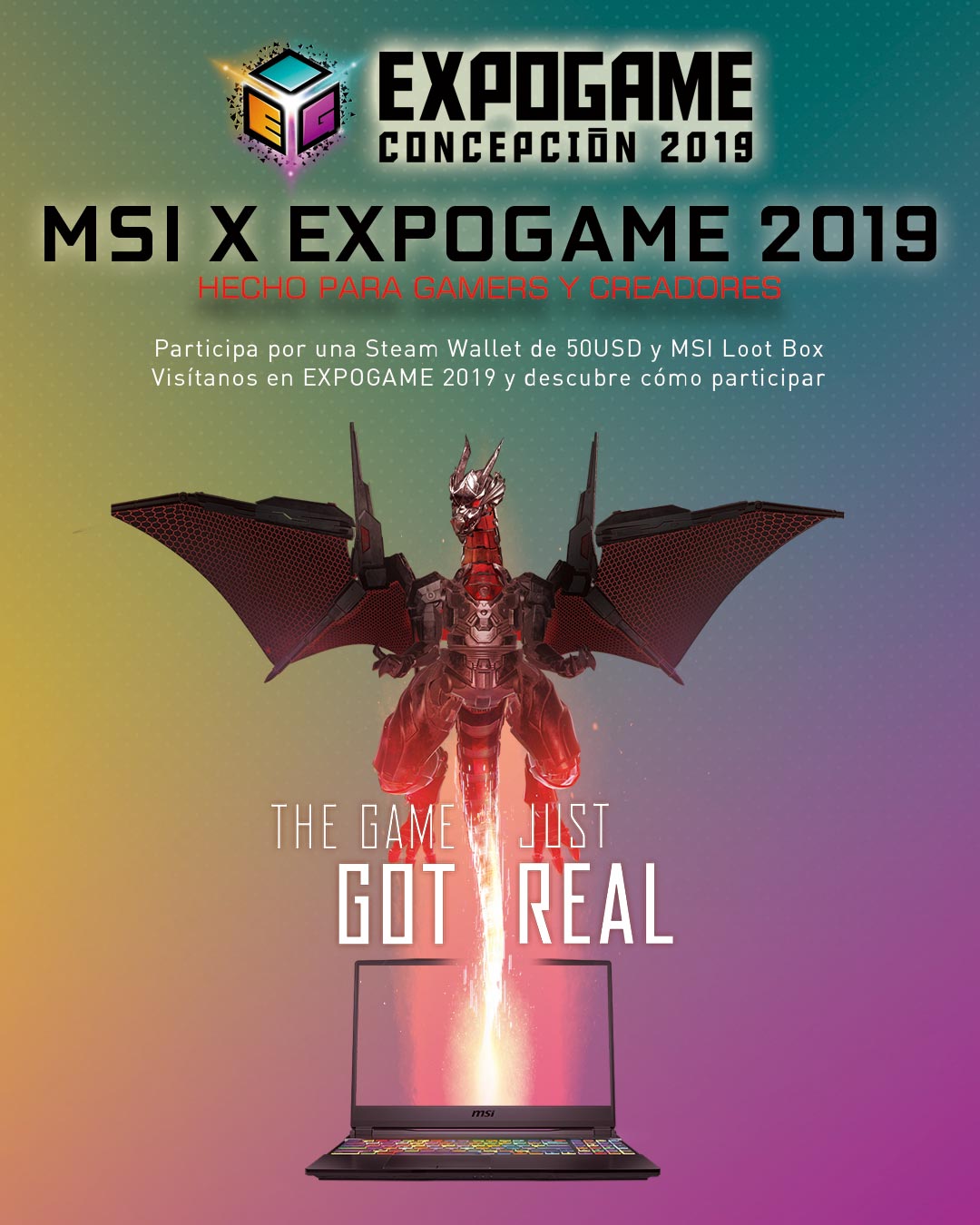 msi x expogame 2019 event banner for mobile