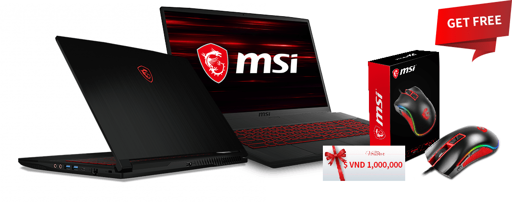 GF75/GF63 + MSI Gaming Mouse + VND 1,000,000 vouchers