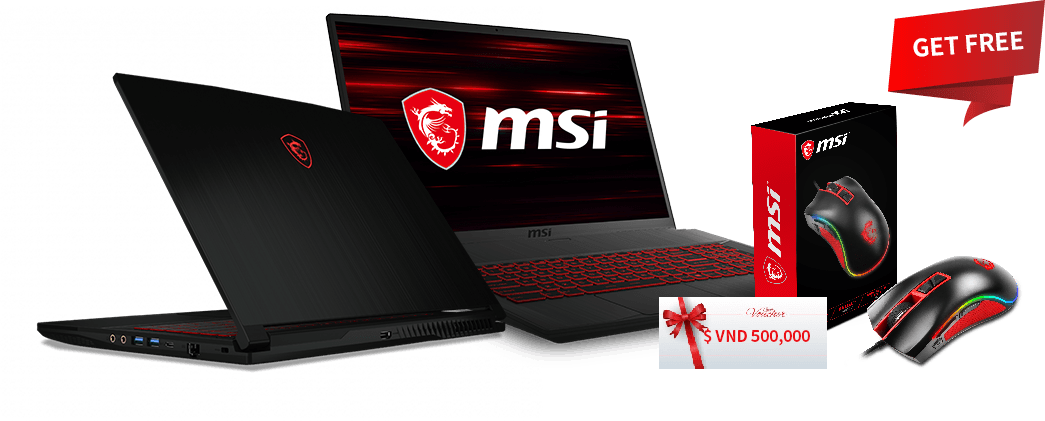 GF75/GF63 + MSI Gaming Mouse + VND 500,000 vouchers