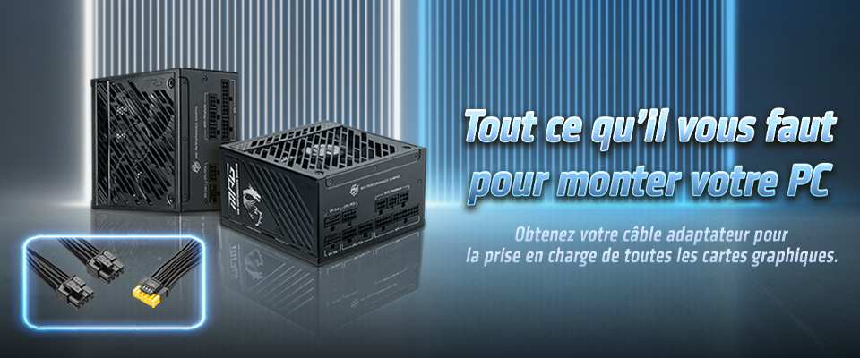 Tout ce qu’il vous faut pour monter votre PC MSI MPG A1250GS PCIE5