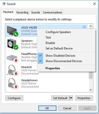 asus realtek hd audio manager headphones not working