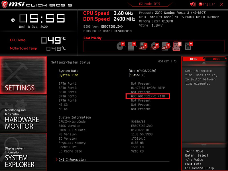 Ssd bios