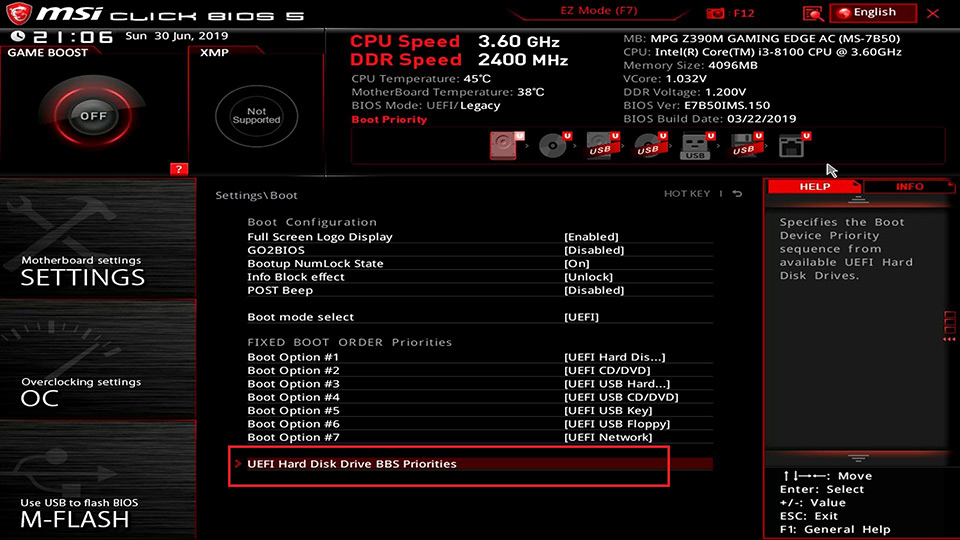 boot os entry