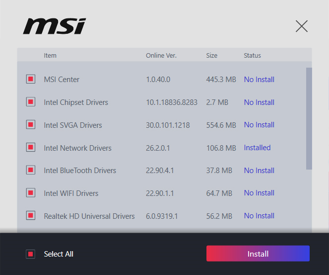 MSI Driver Utility Installer