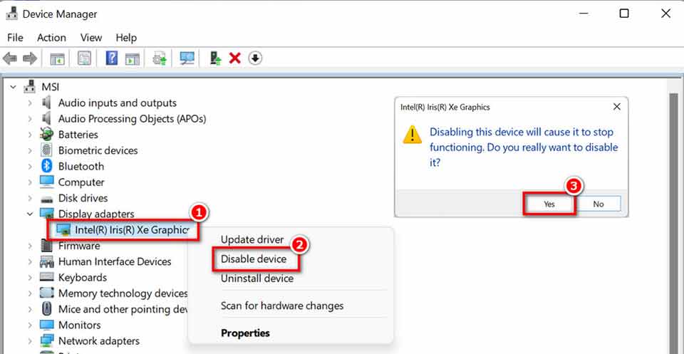 Entering safe mode of the system