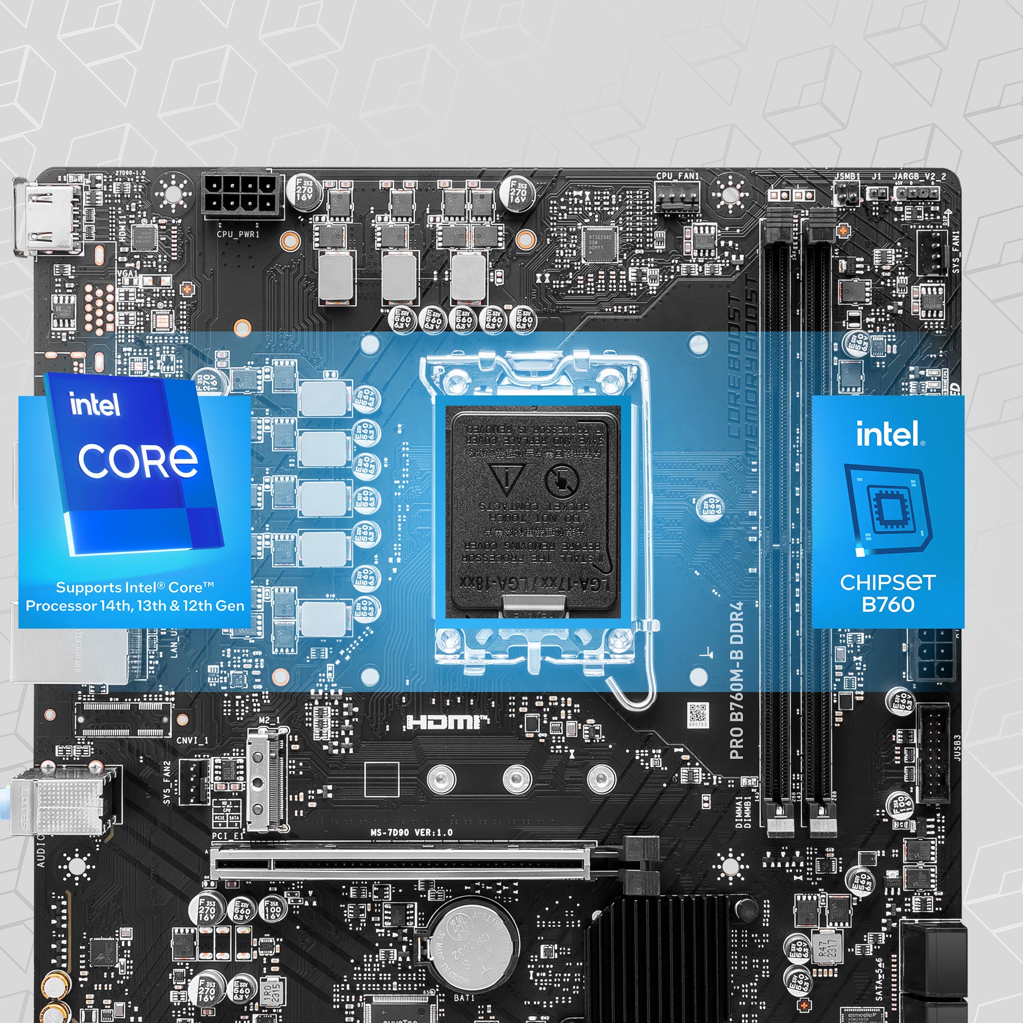 MSI PRO B760M-B 4800Mhz(OC) M.2 1700p mATX DDR4 Anakart, 210279162