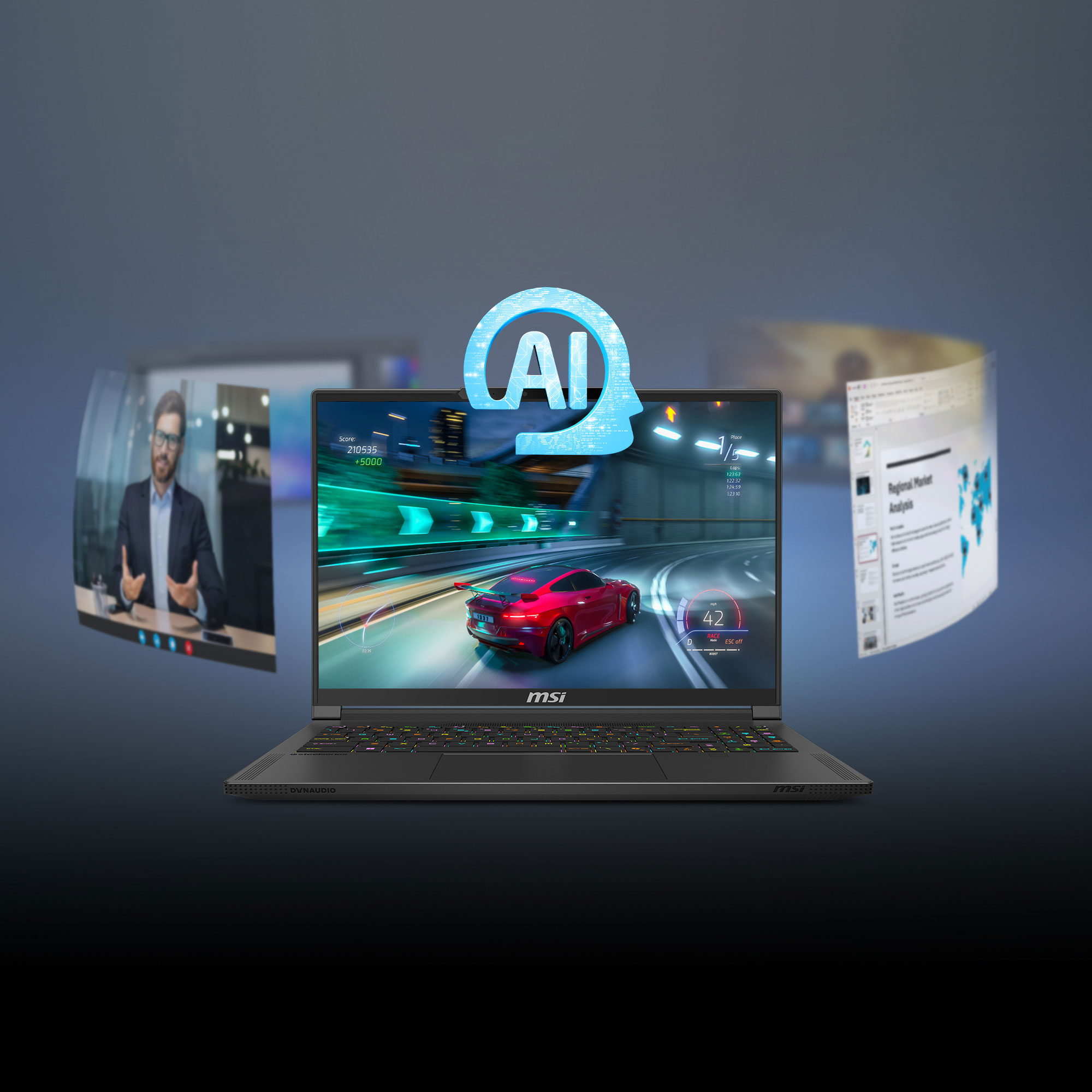MSI Stealth 16 AI A2HWGG-005FR - Intel Core Ultra 9 - 32 Go RAM - RTX 5070 8 Go - Écran OLED QHD+ 240 Hz