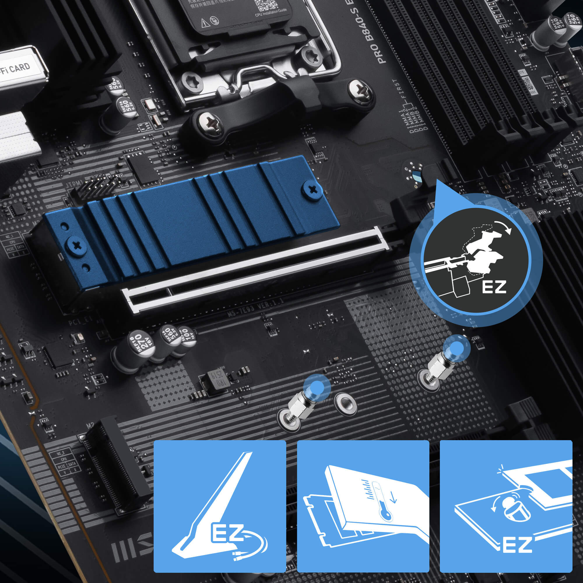MSI PRO B840-S EVO WIFI6E 8000MHz (OC) DDR5 Soket AM5 M.2 HDMI ATX Anakart h8