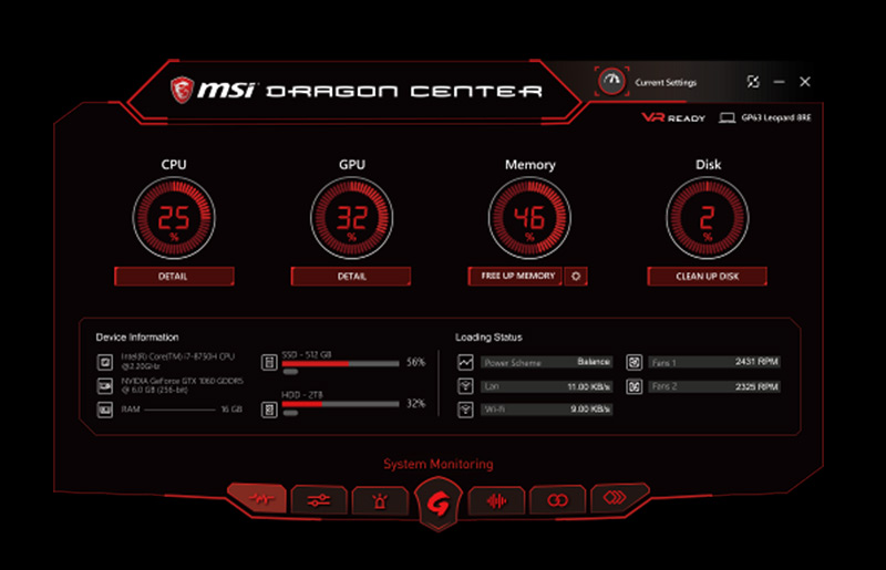 msi dragon center