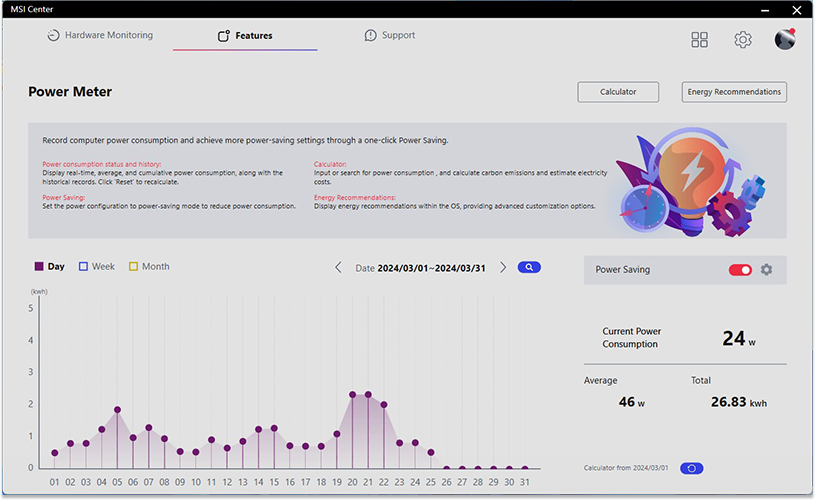 One-click Power Saving