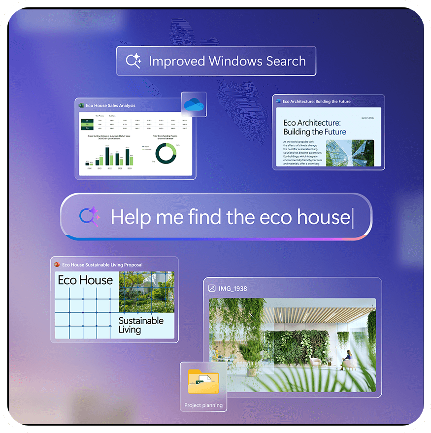 Improved Windows Search with Copilot+ PC