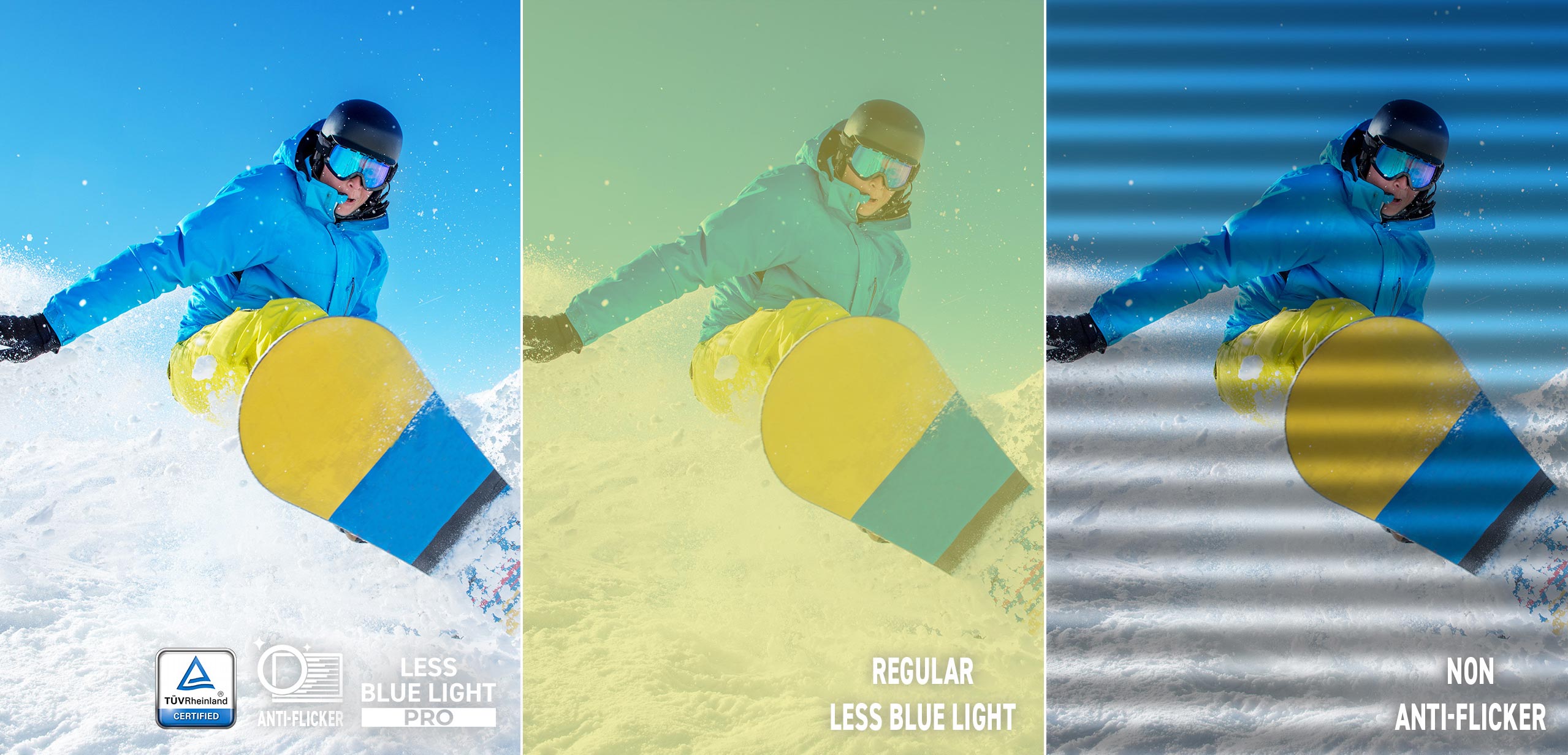 Less Blue Light PRO and flicker-free visual