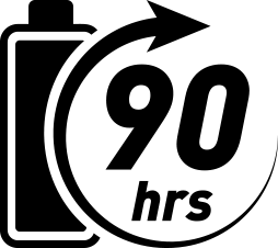 icon 90+ hours of battery life