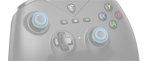 MSI FORCE GC200 Wired PC Gaming Controller Gamepad with Magnetic Hall-effect triggers delivers precise 14 MSI GC200 ADVANCED ANALOG THUMBSTICKS