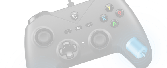 MSI FORCE GC200 Wired PC Gaming Controller Gamepad with Magnetic Hall-effect triggers delivers precise 16 MSI GC200 HAPTIC FEEDBACK
