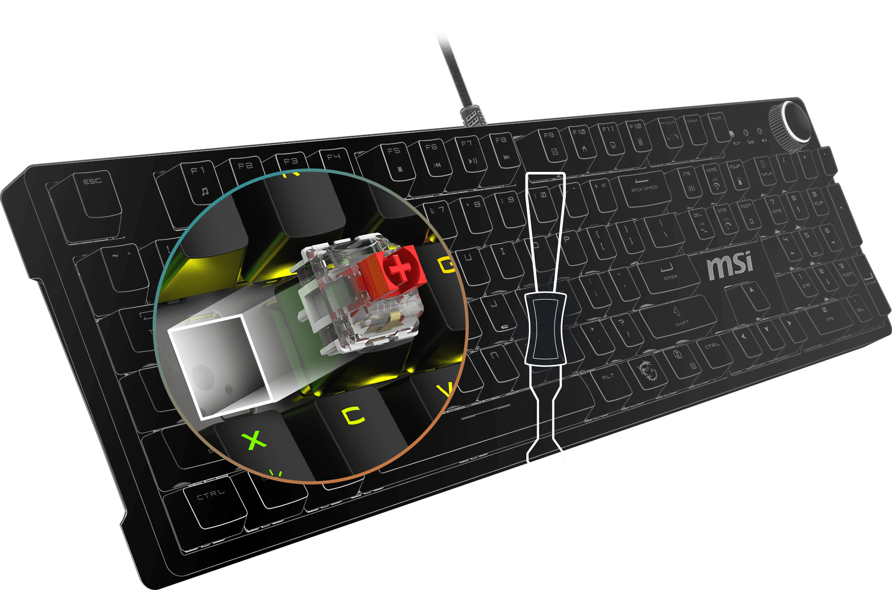 MSI gk300 combo keyboard hotkey