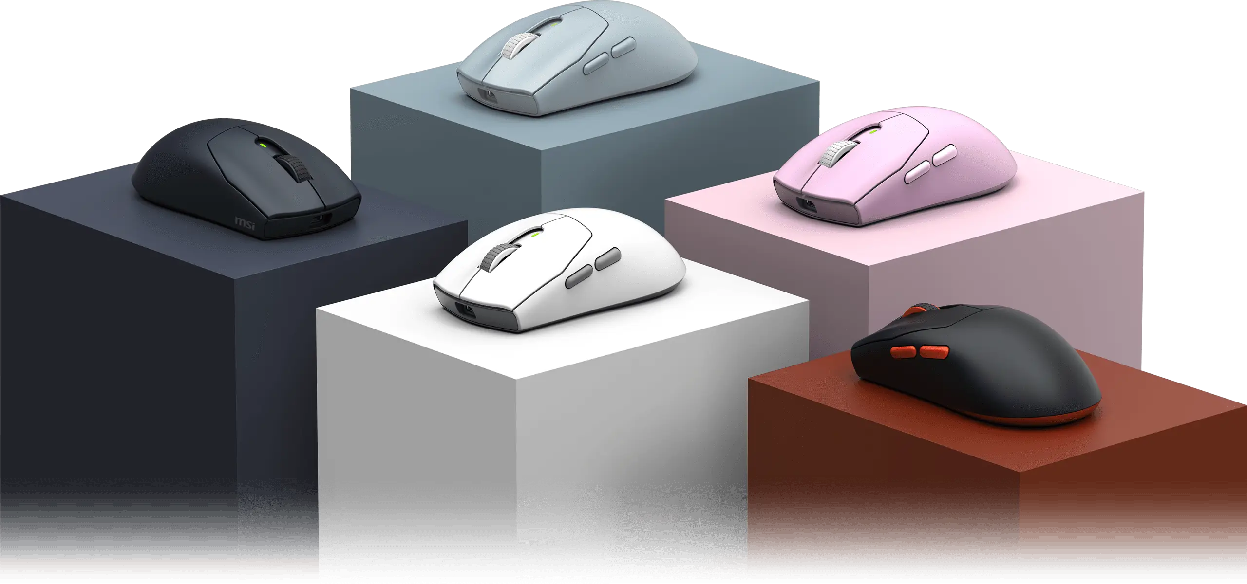 MSI FORGE GM340 WIRELESS nelle varianti Black, Navy, Sky, Violet e White
