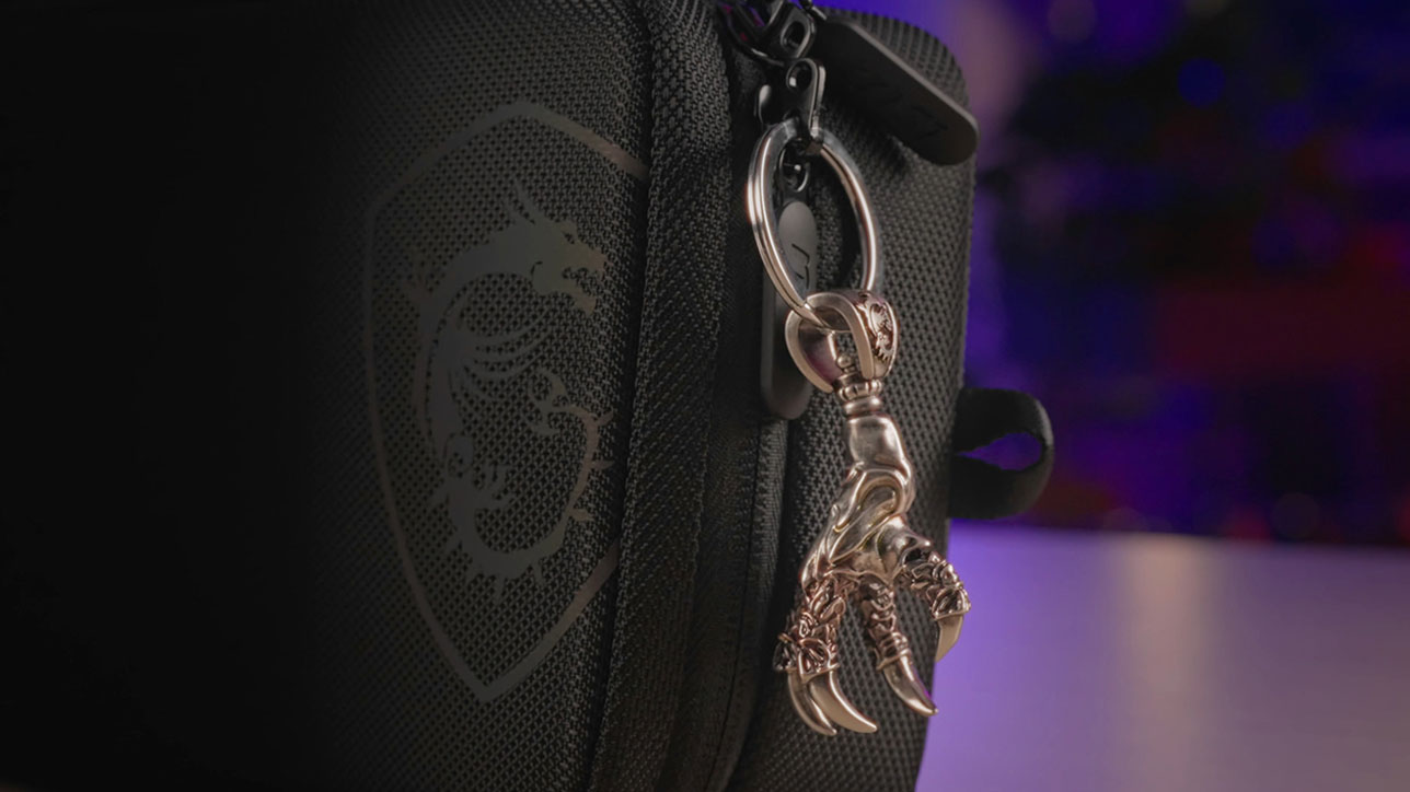 MSI Claw Keychain on Bag