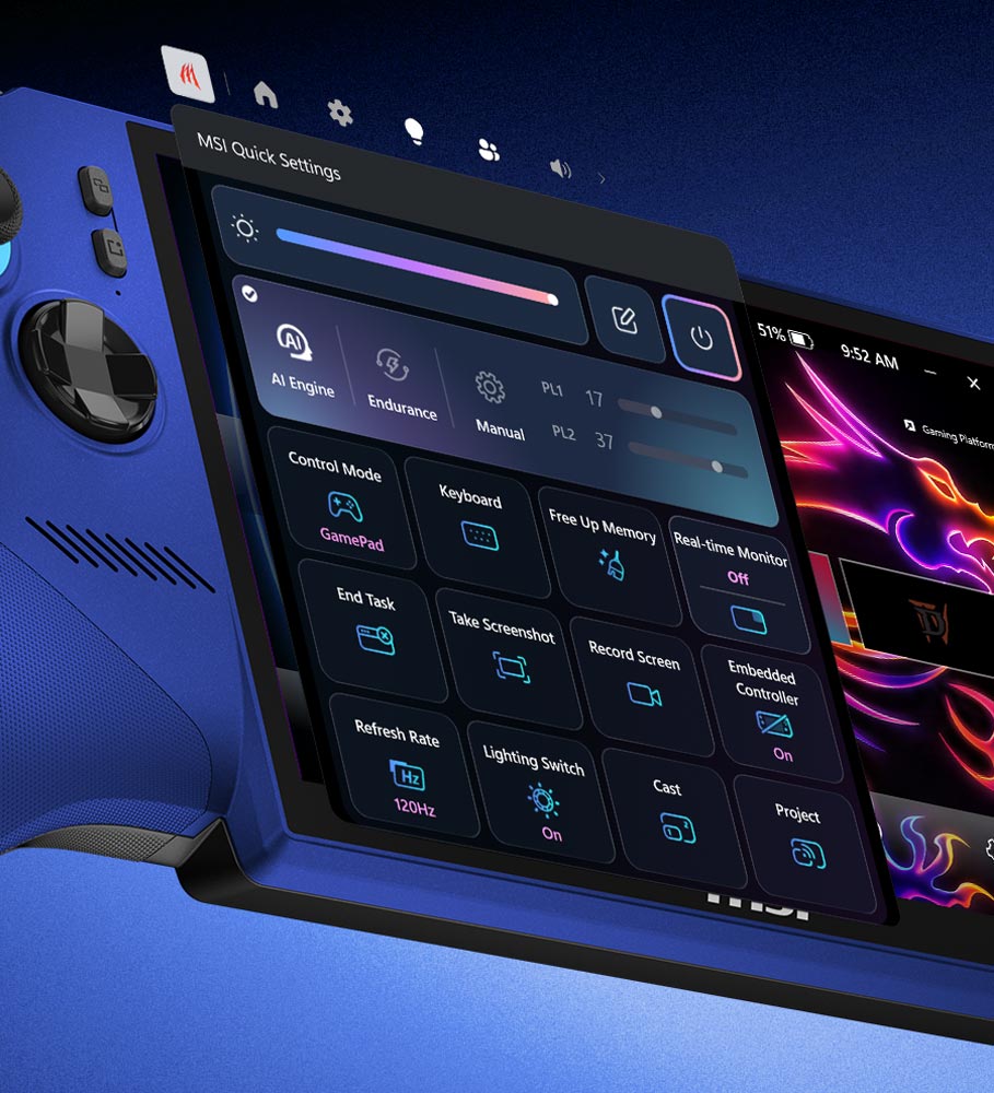 MSI Claw 8 EX AI+ Gaming Software