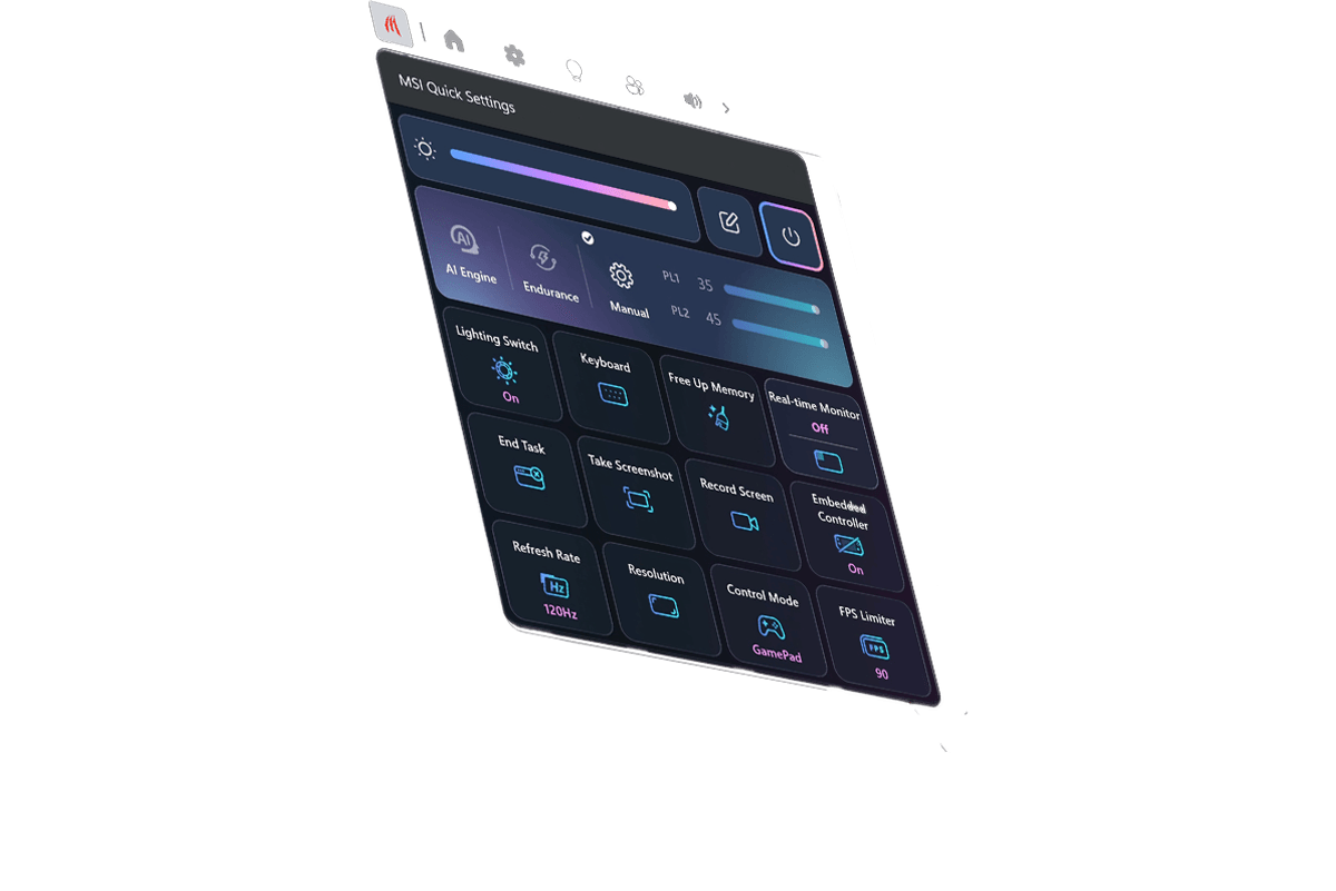 MSI Claw 8 EX AI+ Quick Setting image