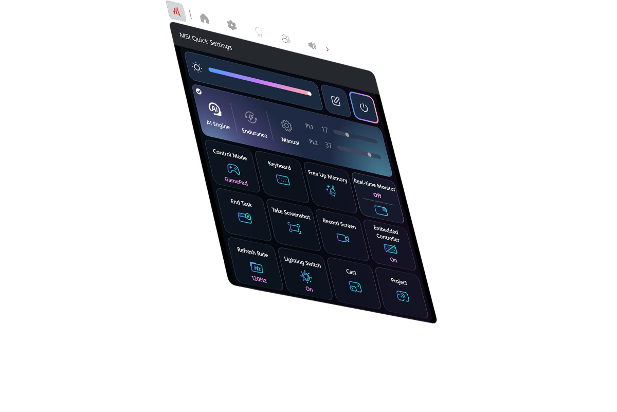 MSI Claw 8 EX AI+ ui image