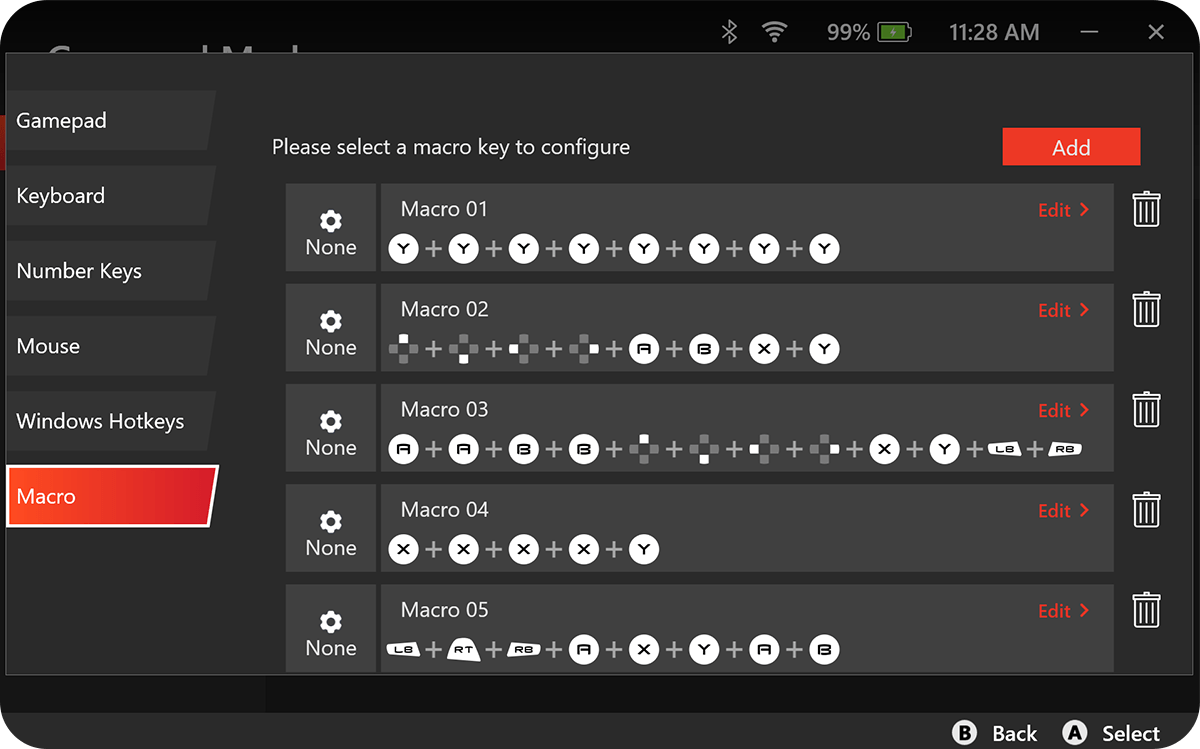 Macro-Keys Settings