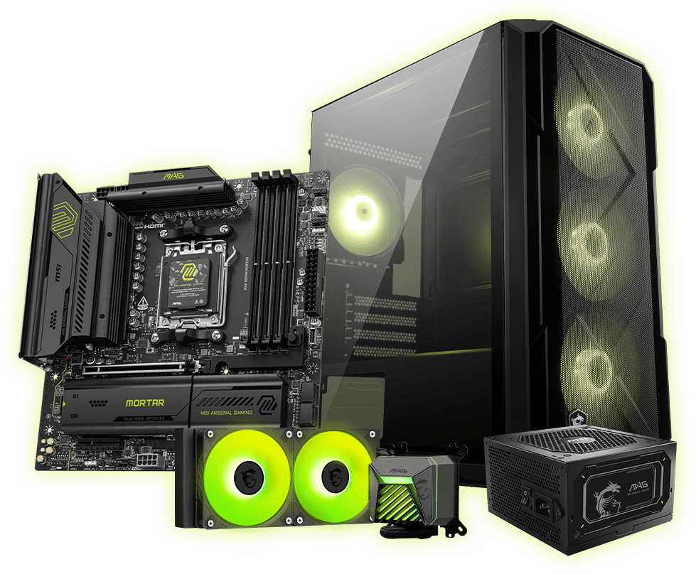 msi MAG FORGE M120R AIRFLOW with msi Componets