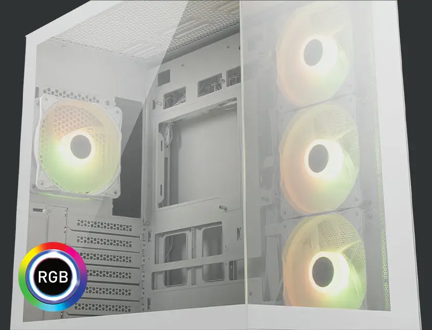 Pre-installed with 3 x ARGB reverse blade fans