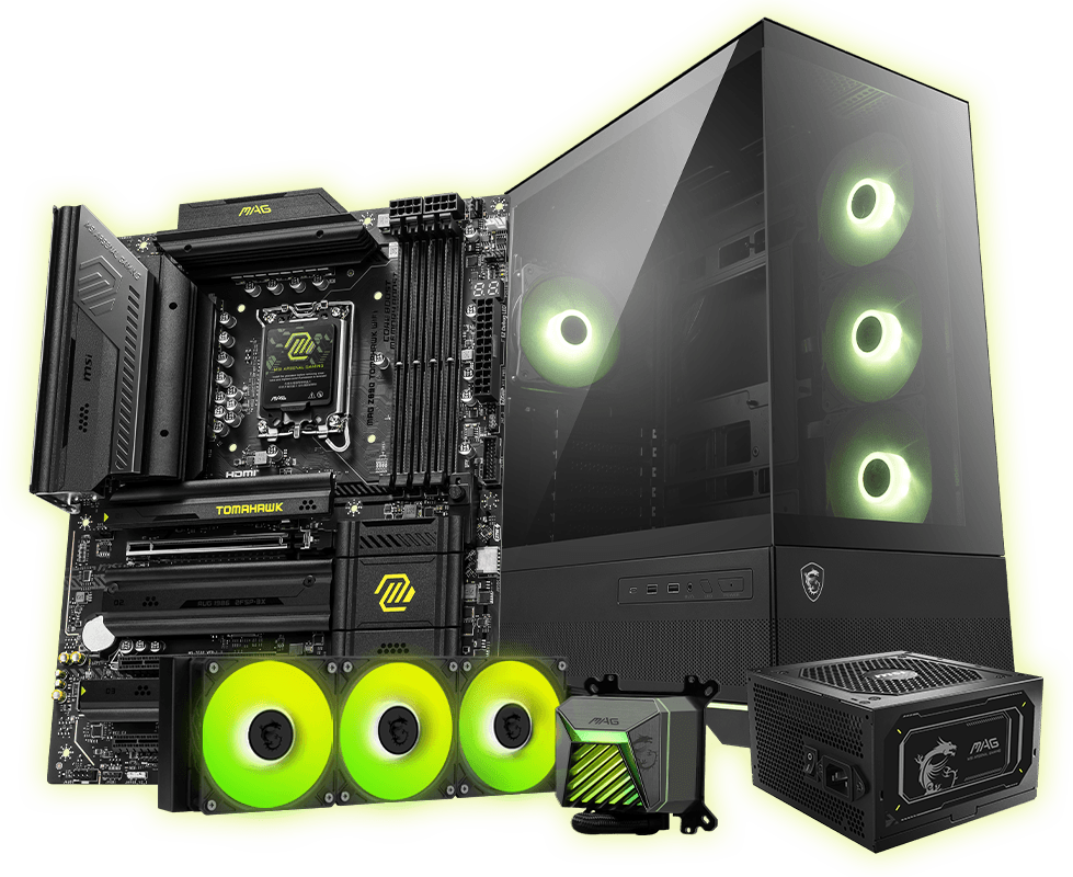 msi MAG PANO 110R PZ / WHITE with msi Componets