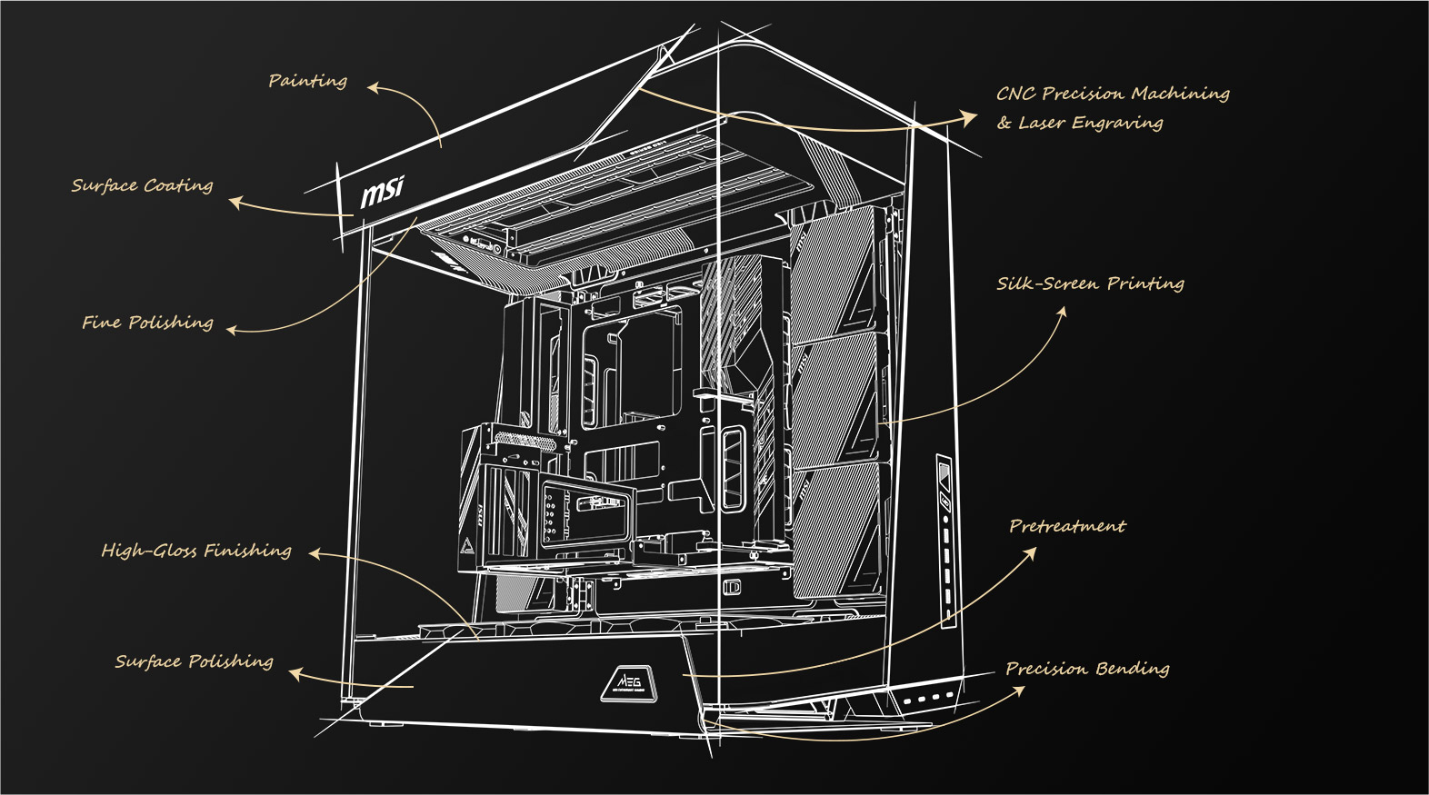 MSI MEG Maestro 900R refined aluminum panel craft showcase