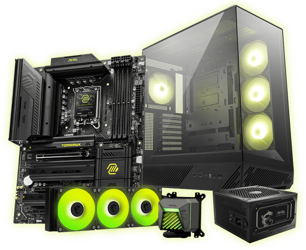 msi MAG PANO 130R PZ / WHITE with msi Componets