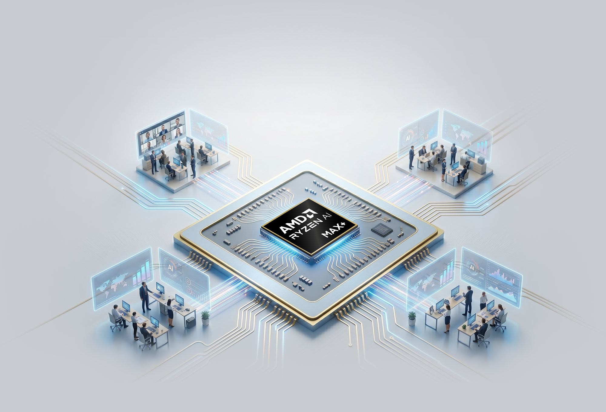 AMD Ryzen AI Max processor visualization
