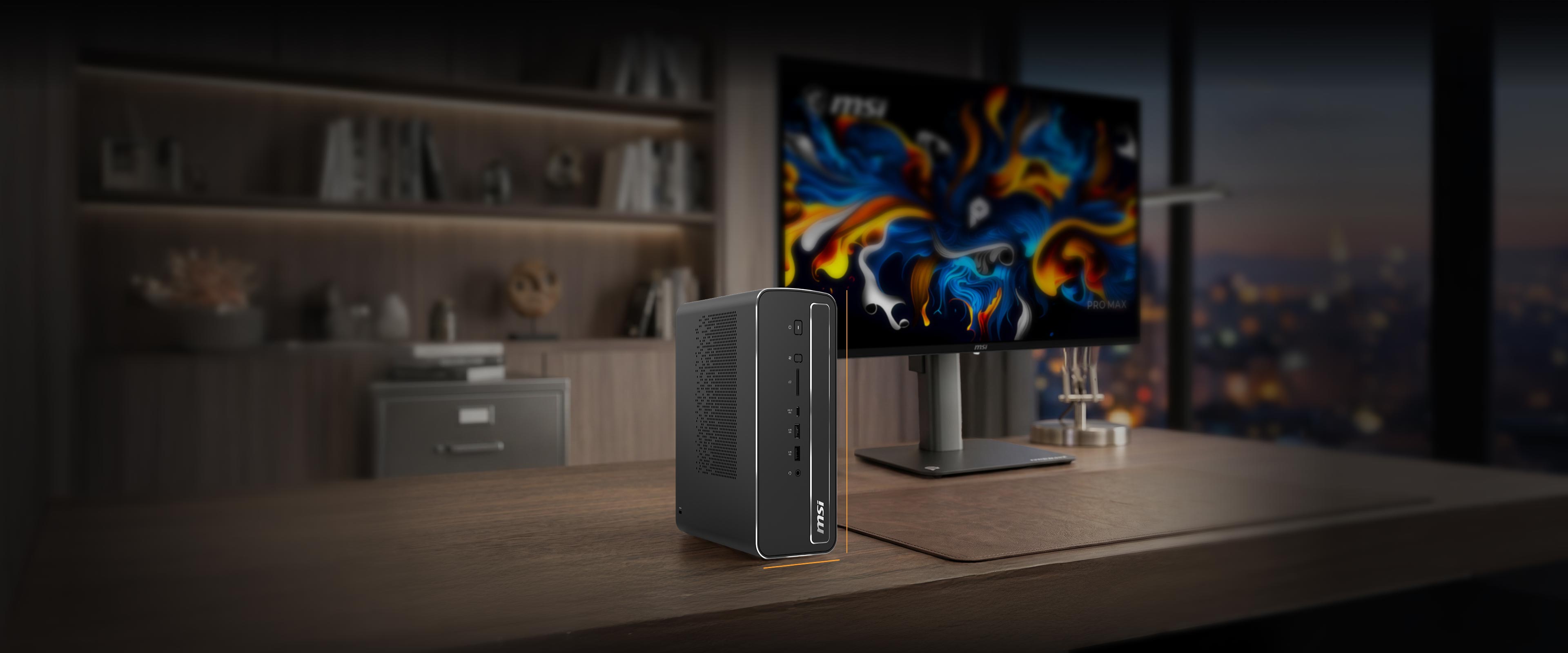 4-liter compact PC on desk