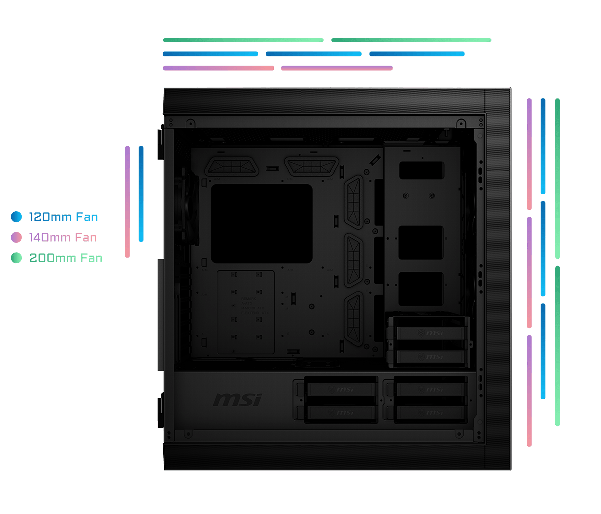 MSI MPG SEKIRA 500P FAN CAPACITY