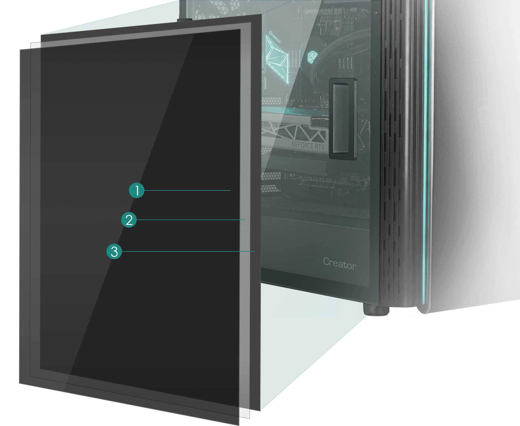MSI Creator 400M Tempered Laminated Glass