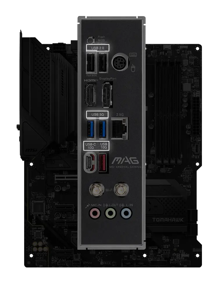 back io USB port
