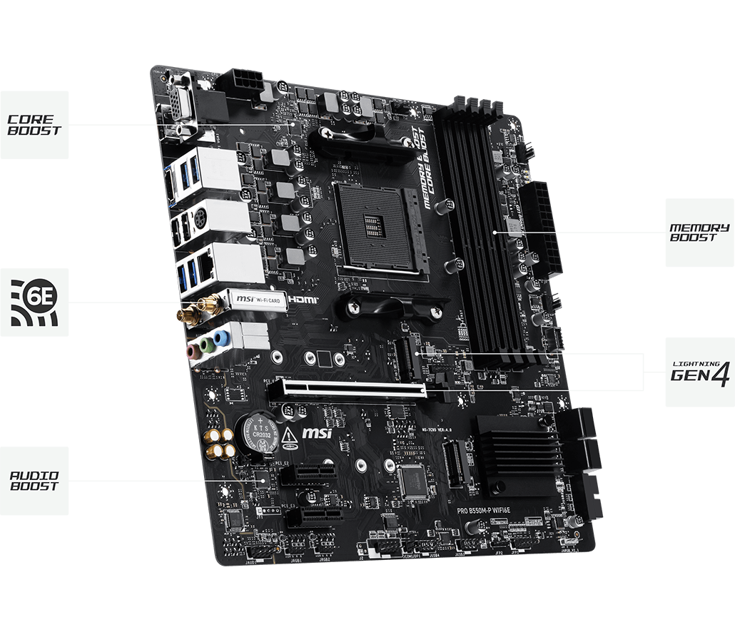 msi pro B550M-p WIFI6E Hero 