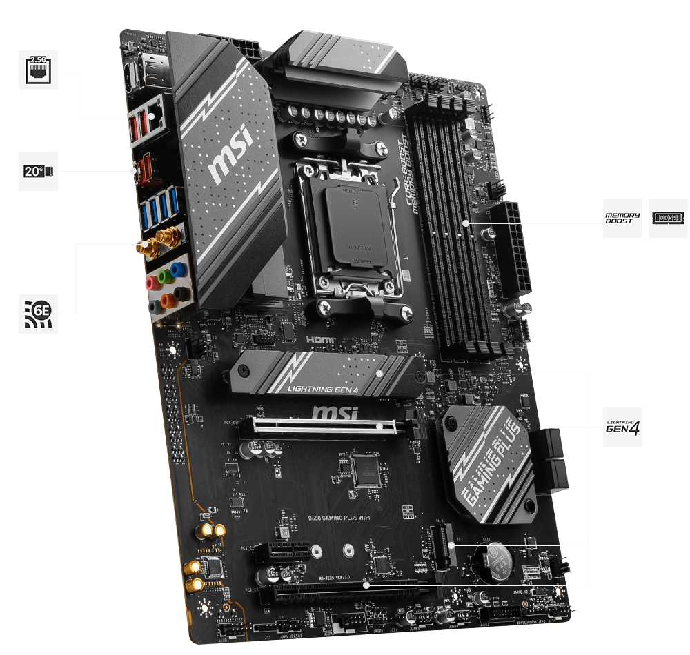 Kit PC Gaming Ryzen 7 7800X3D + Carte Mère MSI B650 + Refroidisseur Be Quiet! - Pré-assemblé Et Testé
