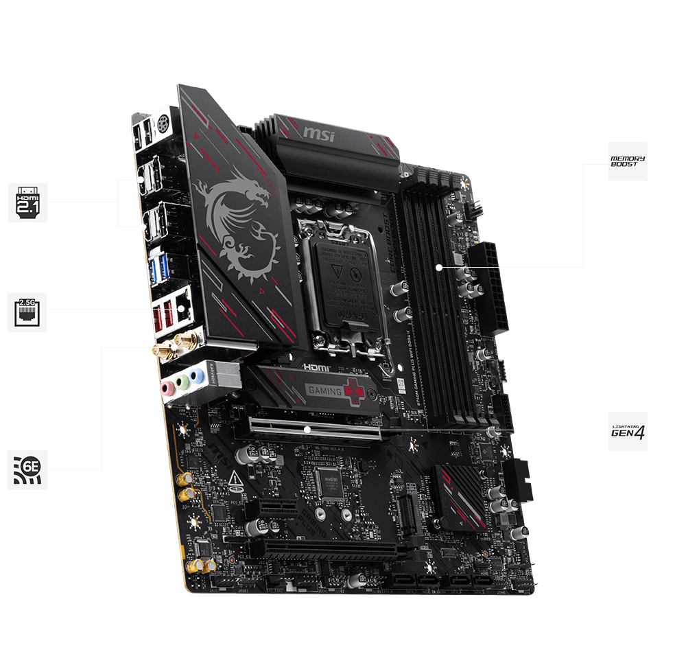 B760M GAMING PLUS WIFI DDR4 II - Intel 14th/13th/12th Gen