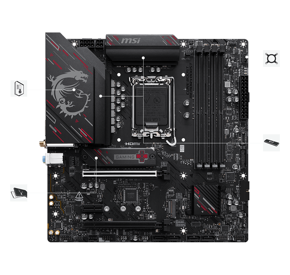 B760M GAMING PLUS WIFI DDR4 II - Intel 14th/13th/12th Gen