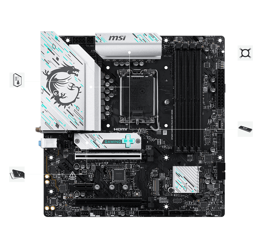 MSI B760M GAMING PLUS WIFI GEN5 - Intel 14th/13th/12th Gen -12