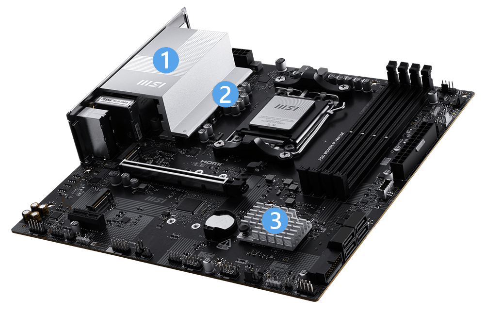 msi PRO B840M-P WIFI6E cooling overview